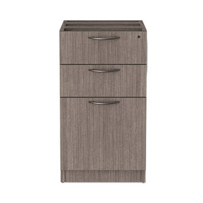 Alera Valencia Series Full Pedestal File, Left/Right, 3-Drawers: Box/Box/File, Legal/Letter, Gray, 15.63